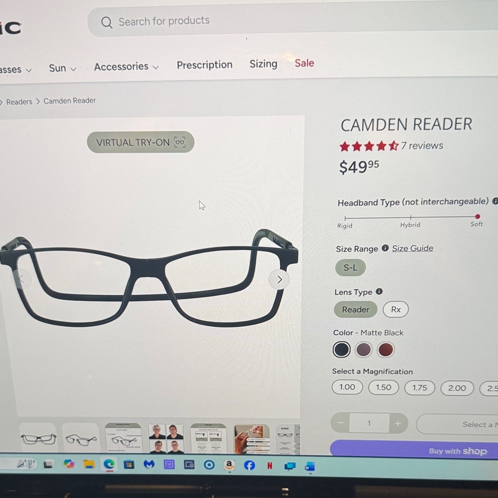 Slastik Men's Matte Black Rectangular Eyeglasses … - image 2